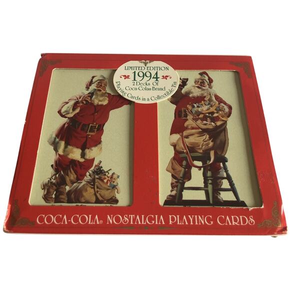 Vtg Coca-Cola Christmas Collectibles Santa Musical and 2 Decks Playing Cards NOB - Picture 12 of 12
